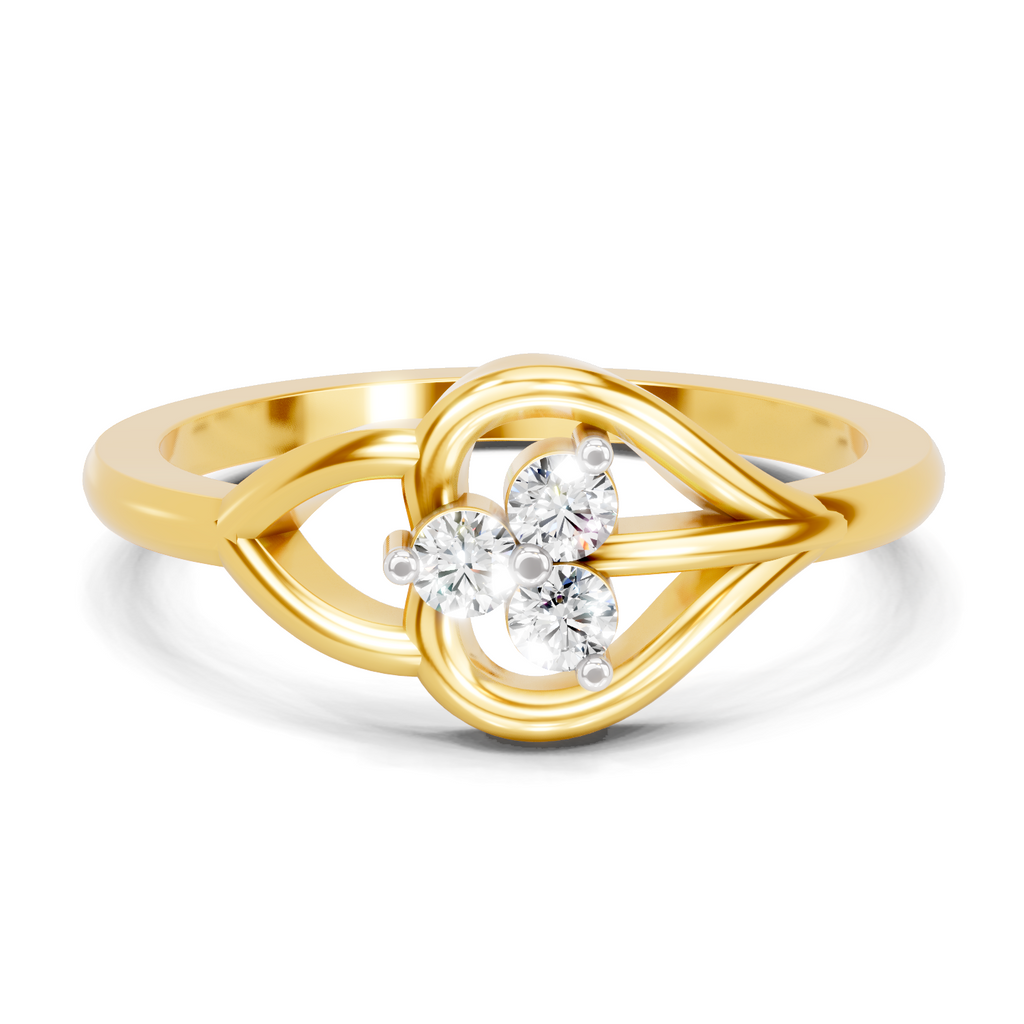 Lab Grown Diamond 0.13CT 925 Sterling Silver Gold Plated Round Shape Ring