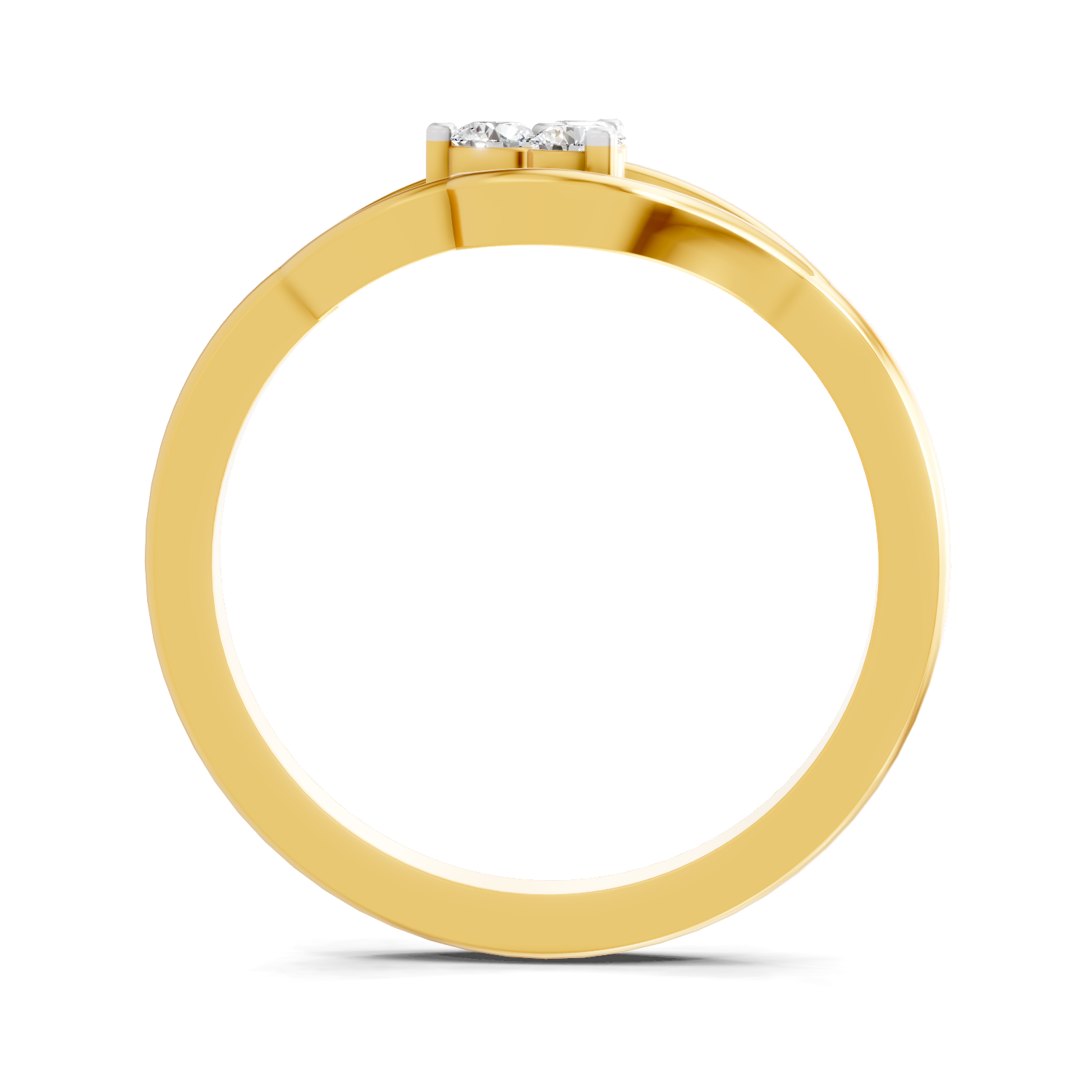 Lab Grown Diamond 0.13CT 925 Sterling Silver Gold Plated Round Shape Ring