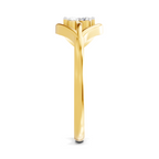 Lab Grown Diamond 0.13CT 925 Sterling Silver Gold Plated Round Shape Ring