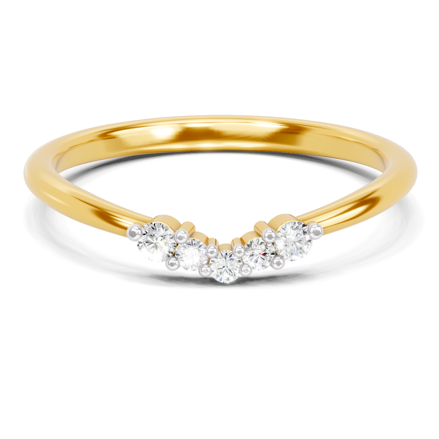 Lab Grown Diamond 0.09CT 925 Sterling Silver Gold Plated Round Shape Ring