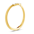 Lab Grown Diamond 0.09CT 925 Sterling Silver Gold Plated Round Shape Ring