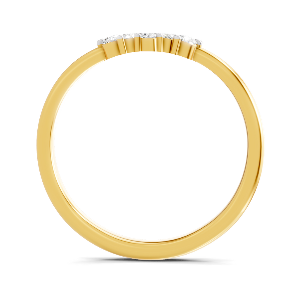 Lab Grown Diamond 0.09CT 925 Sterling Silver Gold Plated Round Shape Ring