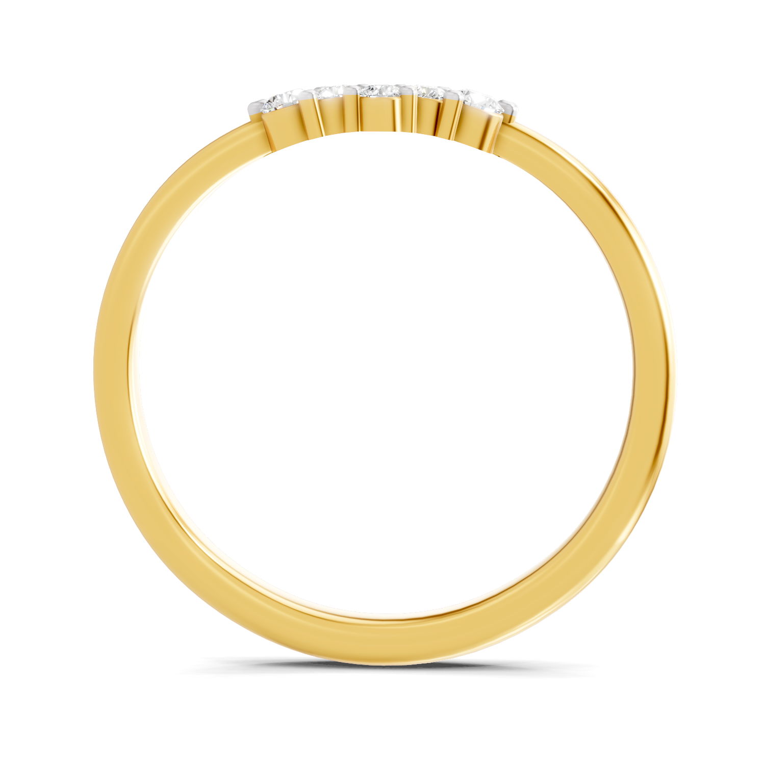Lab Grown Diamond 0.09CT 925 Sterling Silver Gold Plated Round Shape Ring