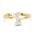 Lab Grown Diamond 0.15CT 925 Sterling Silver Gold Plated Round Shape Ring