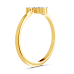 Lab Grown Diamond 0.15CT 925 Sterling Silver Gold Plated Round Shape Ring