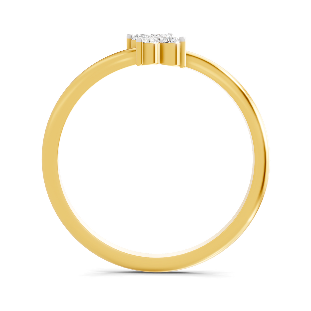 Lab Grown Diamond 0.15CT 925 Sterling Silver Gold Plated Round Shape Ring