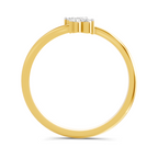 Lab Grown Diamond 0.15CT 925 Sterling Silver Gold Plated Round Shape Ring