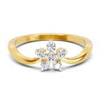 Lab Grown Diamond 0.16CT 925 Sterling Silver Gold Plated Round Shape Ring