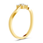 Lab Grown Diamond 0.16CT 925 Sterling Silver Gold Plated Round Shape Ring