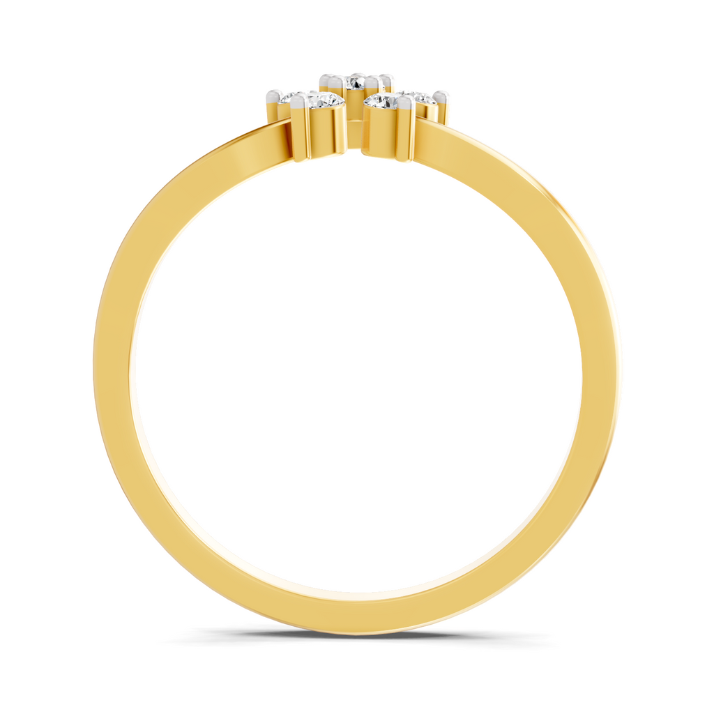 Lab Grown Diamond 0.16CT 925 Sterling Silver Gold Plated Round Shape Ring