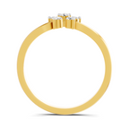 Lab Grown Diamond 0.16CT 925 Sterling Silver Gold Plated Round Shape Ring