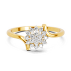 Lab Grown Diamond 0.17CT 925 Sterling Silver Gold Plated Round Shape Ring