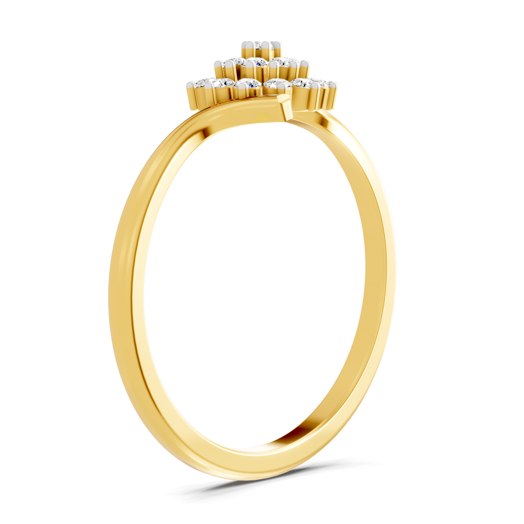 Lab Grown Diamond 0.17CT 925 Sterling Silver Gold Plated Round Shape Ring