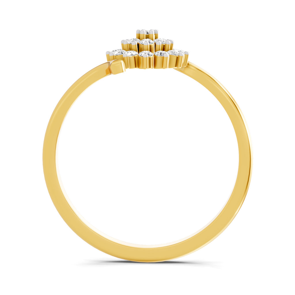 Lab Grown Diamond 0.17CT 925 Sterling Silver Gold Plated Round Shape Ring
