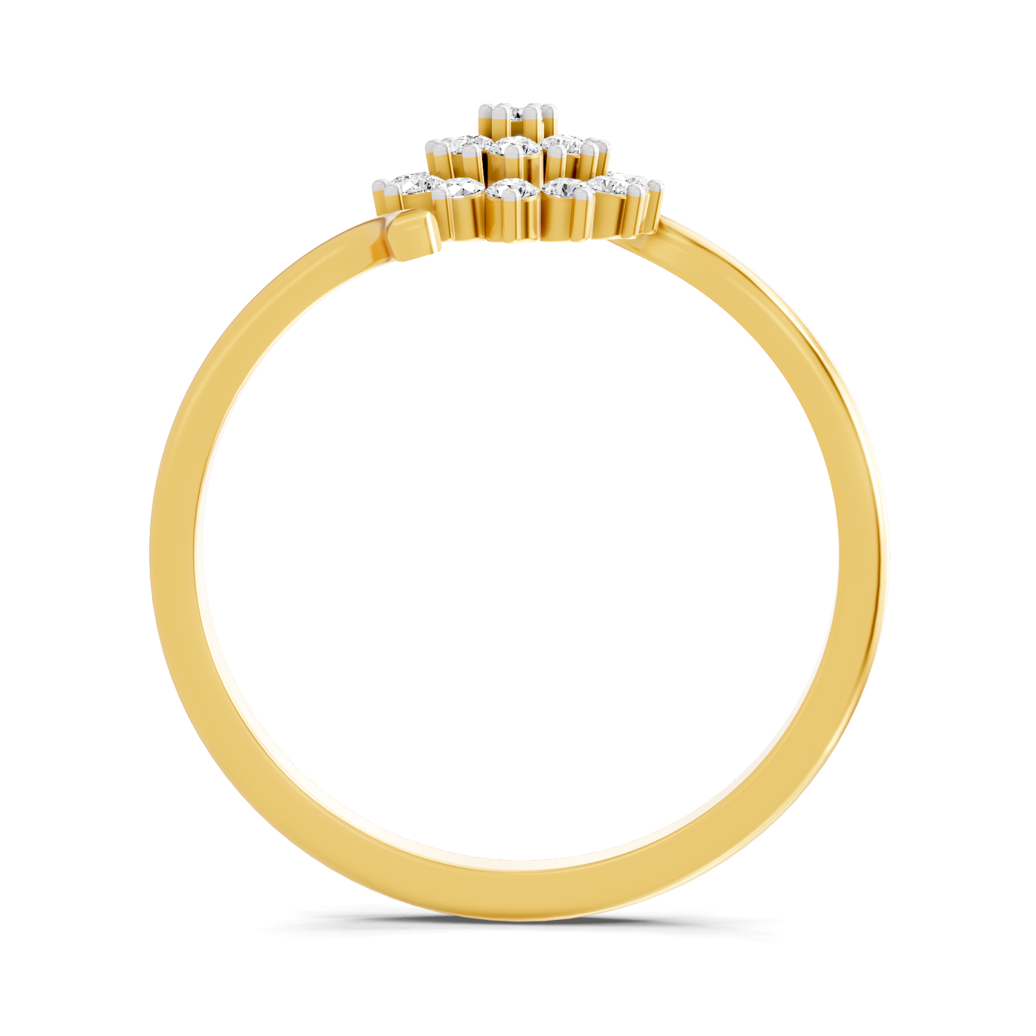 Lab Grown Diamond 0.17CT 925 Sterling Silver Gold Plated Round Shape Ring