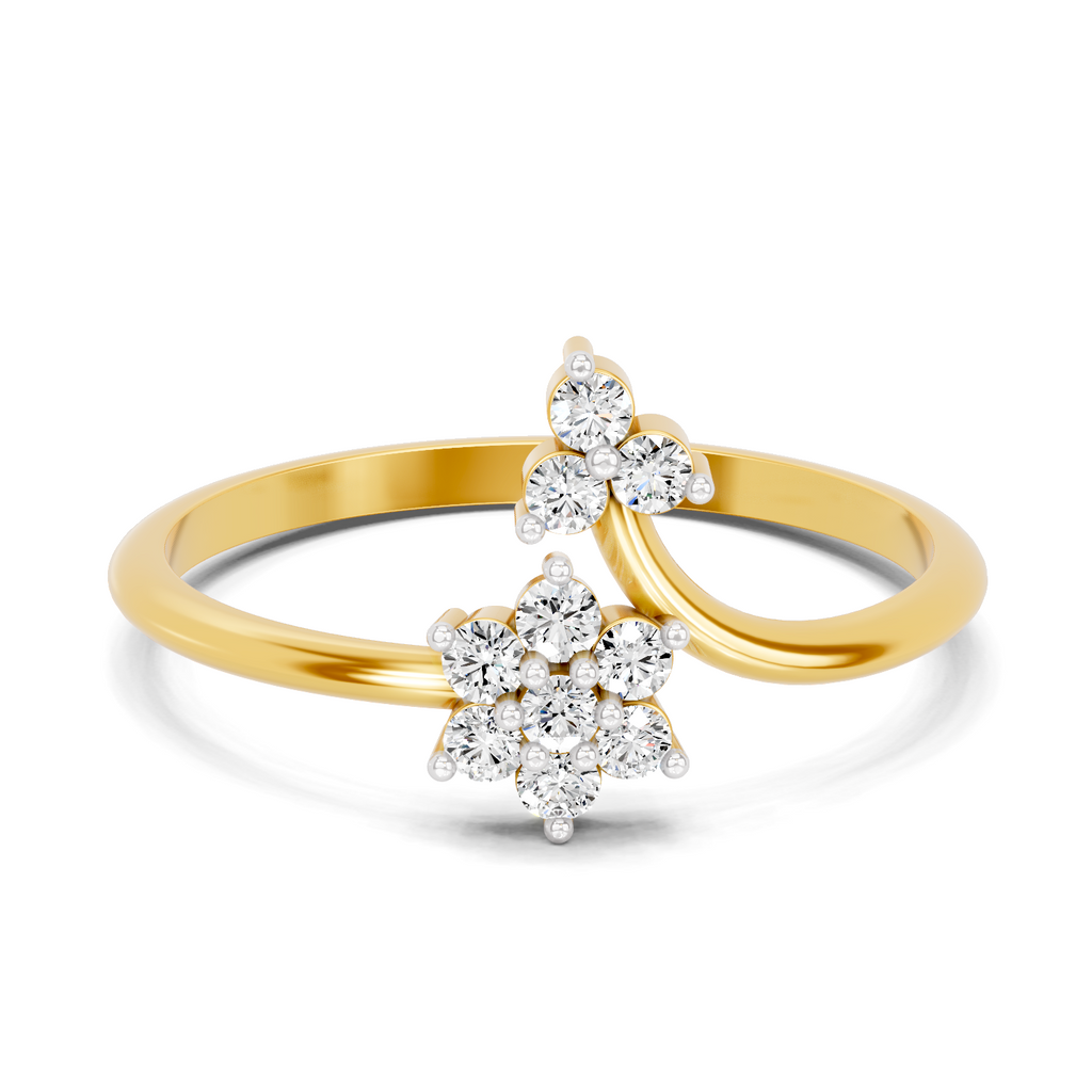 Lab Grown Diamond 0.18CT 925 Sterling Silver Gold Plated Round Shape Ring