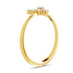 Lab Grown Diamond 0.18CT 925 Sterling Silver Gold Plated Round Shape Ring