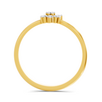 Lab Grown Diamond 0.18CT 925 Sterling Silver Gold Plated Round Shape Ring