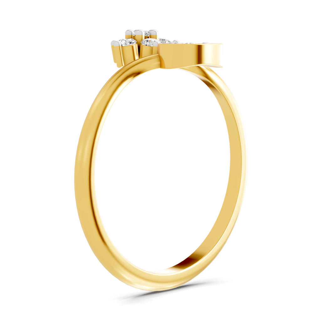 Lab Grown Diamond 0.18CT 925 Sterling Silver Gold Plated Round Shape Ring