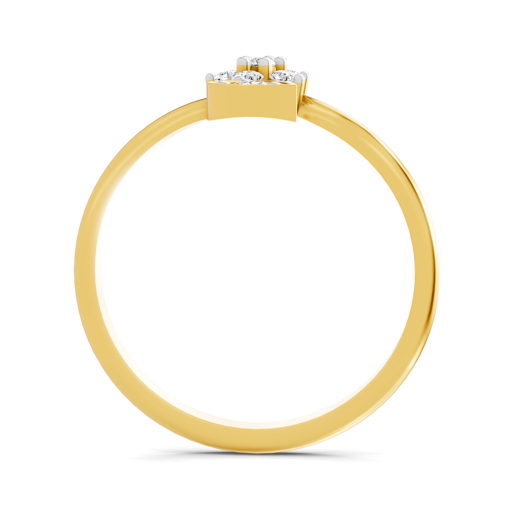 Lab Grown Diamond 0.18CT 925 Sterling Silver Gold Plated Round Shape Ring