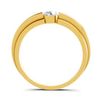 Lab Grown Diamond Ring 0.4 Carat IGI Certified Round Shape 925 Sterling Silver Gold Plated Solitaire Ring