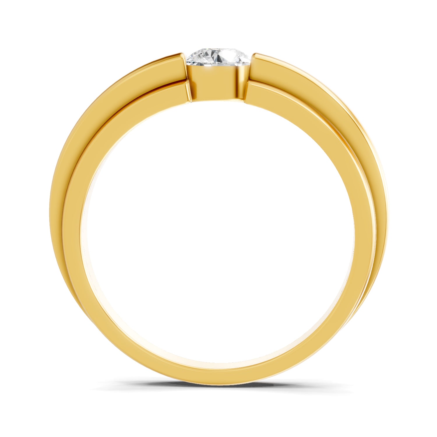 Lab Grown Diamond Ring 0.4 Carat IGI Certified Round Shape 925 Sterling Silver Gold Plated Solitaire Ring