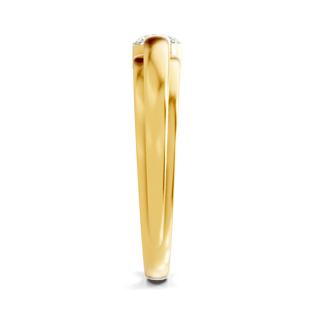 Lab Grown Diamond Ring 0.4 Carat IGI Certified Round Shape 925 Sterling Silver Gold Plated Solitaire Ring