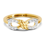 Lab Grown Diamond Ring 0.16 Carat IGI Certified Round Shape F-G VS Quality | 925 Sterling Silver Gold Plated Infinity Ring