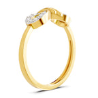 Lab Grown Diamond Ring 0.16 Carat IGI Certified Round Shape F-G VS Quality | 925 Sterling Silver Gold Plated Infinity Ring