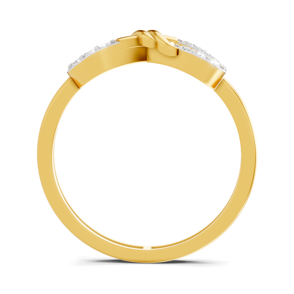 Lab Grown Diamond Ring 0.16 Carat IGI Certified Round Shape F-G VS Quality | 925 Sterling Silver Gold Plated Infinity Ring