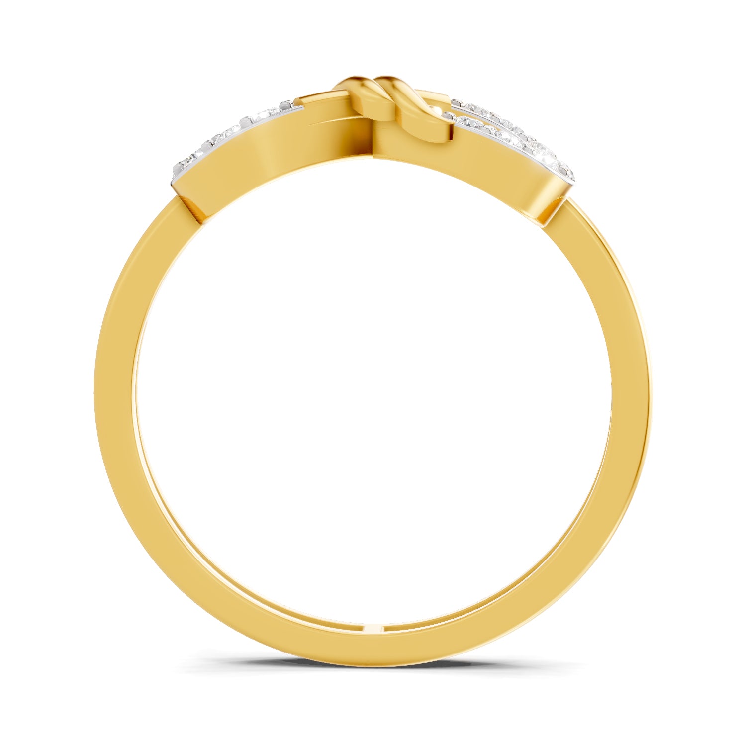Lab Grown Diamond Ring 0.16 Carat IGI Certified Round Shape F-G VS Quality | 925 Sterling Silver Gold Plated Infinity Ring