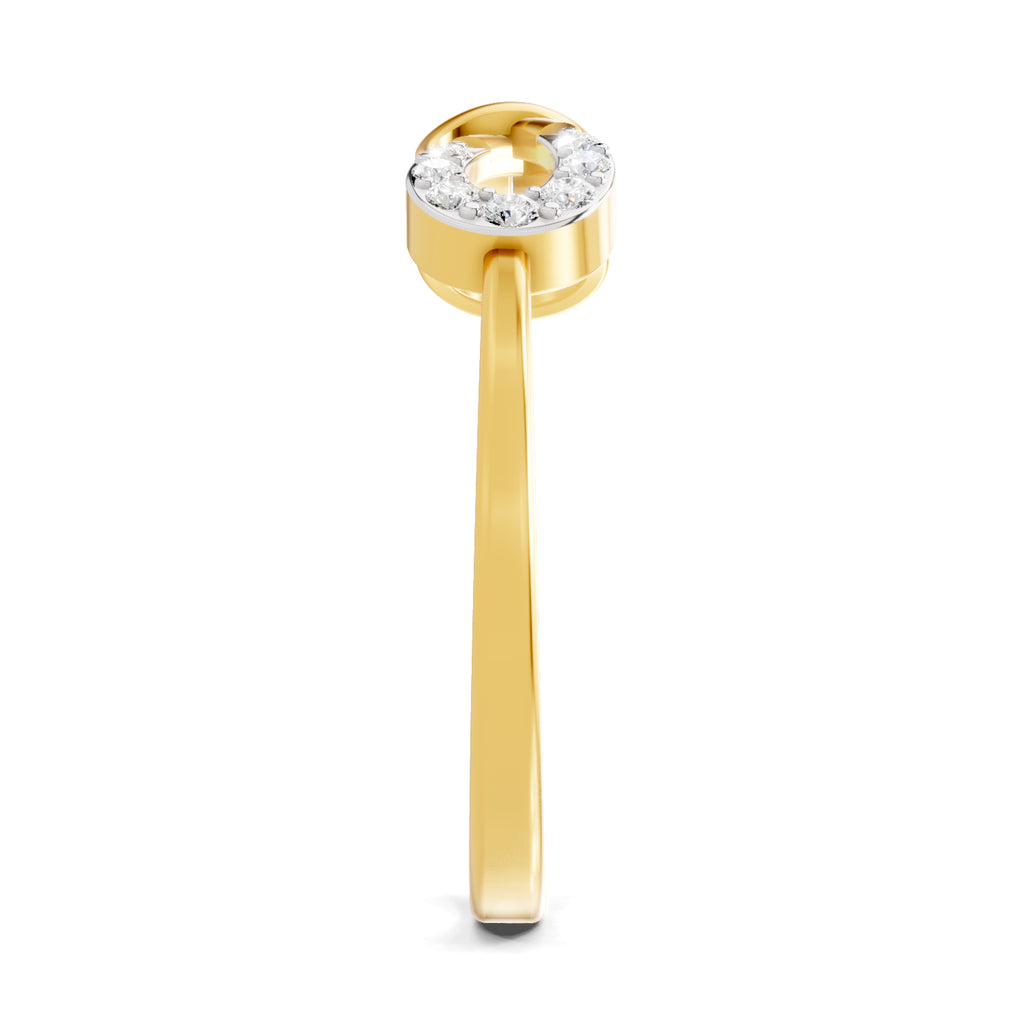 Lab Grown Diamond Ring 0.16 Carat IGI Certified Round Shape F-G VS Quality | 925 Sterling Silver Gold Plated Infinity Ring