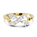 Lab Grown Diamond 0.16CT 925 Sterling Silver Gold Plated Heart Shape Ring
