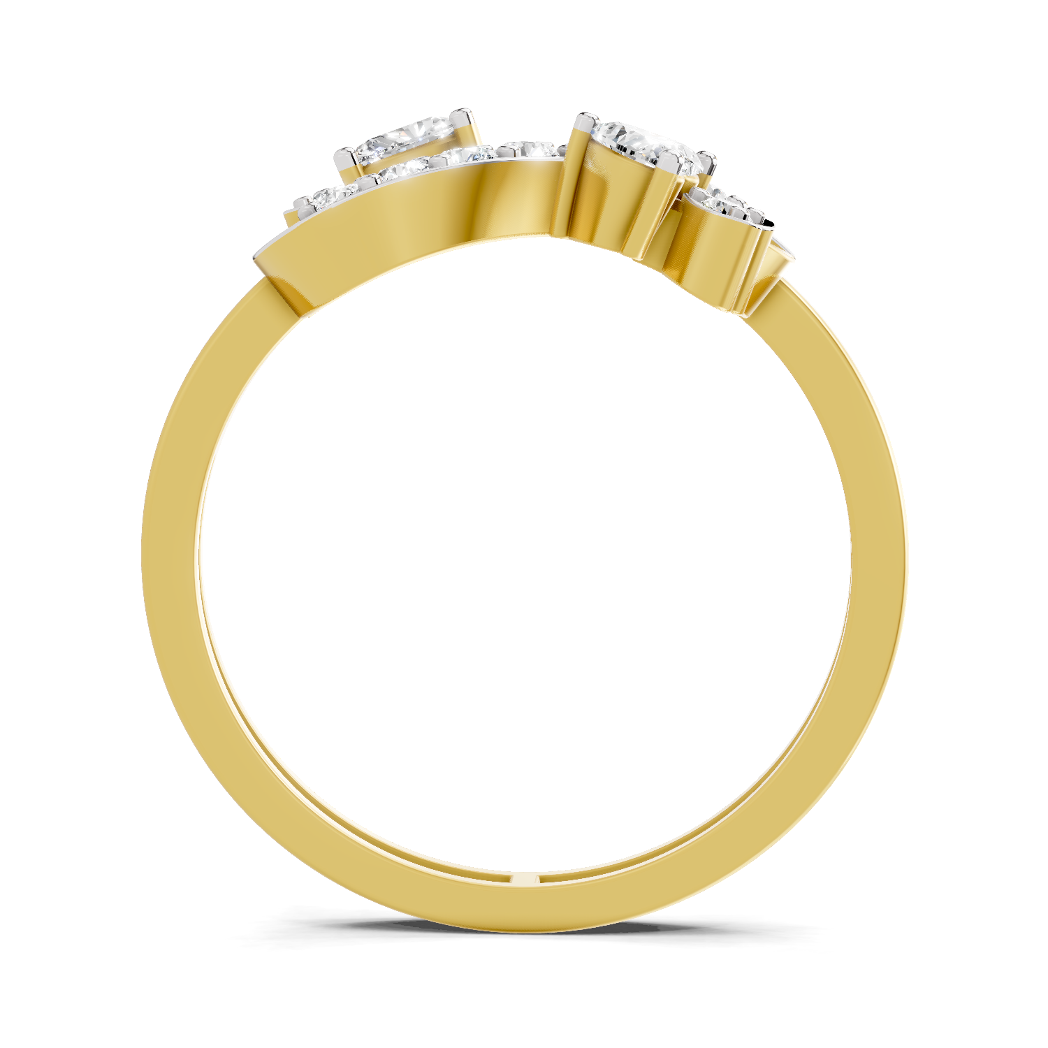 Lab Grown Diamond 0.16CT 925 Sterling Silver Gold Plated Heart Shape Ring