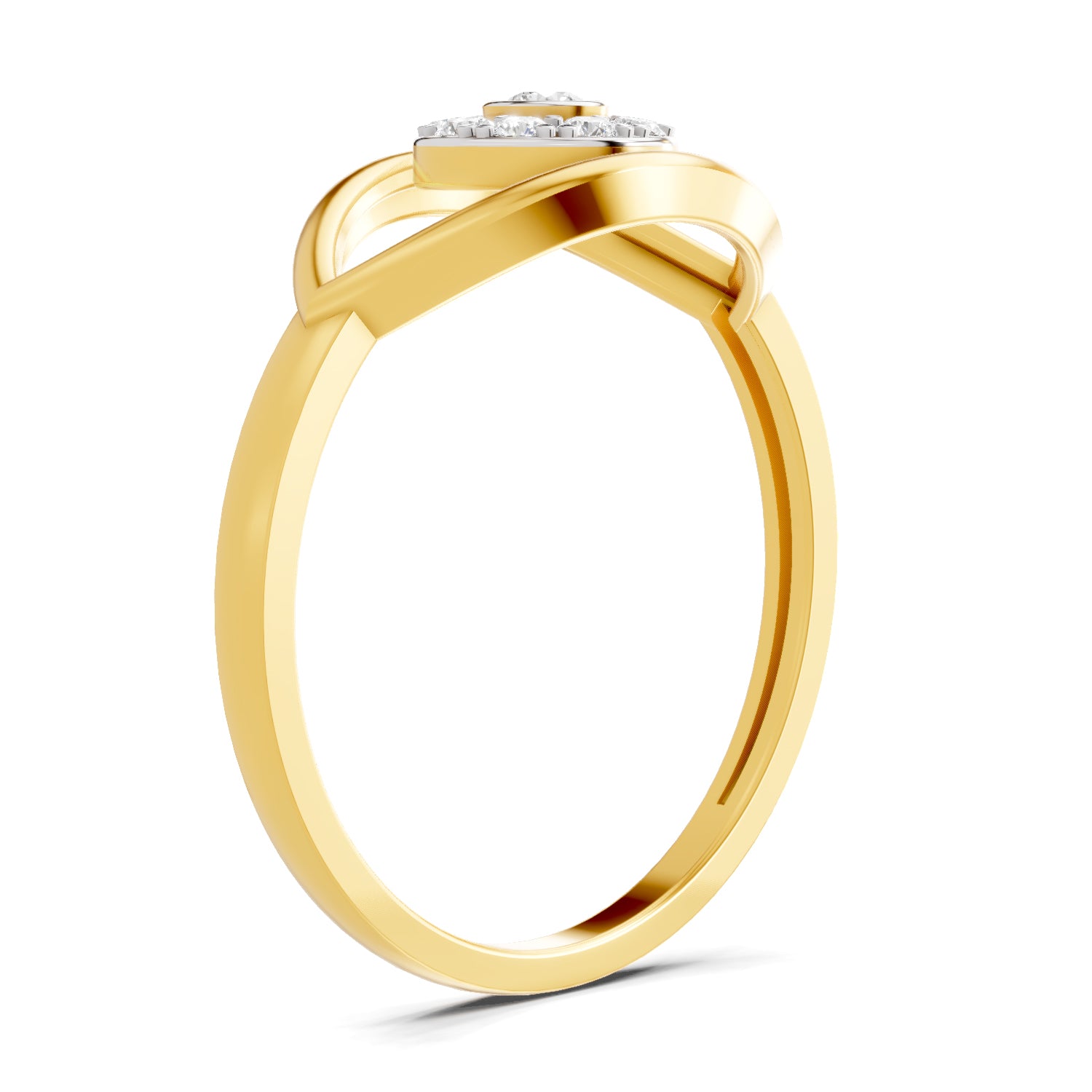 Lab Grown Diamond Ring 0.15 Carat IGI Certified Round Shape F-G VS Quality | 925 Sterling Silver Gold Plated Evil Eye Ring