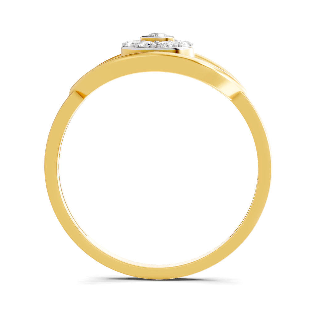 Lab Grown Diamond Ring 0.15 Carat IGI Certified Round Shape F-G VS Quality | 925 Sterling Silver Gold Plated Evil Eye Ring