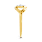 Lab Grown Diamond Ring 0.15 Carat IGI Certified Round Shape F-G VS Quality | 925 Sterling Silver Gold Plated Evil Eye Ring