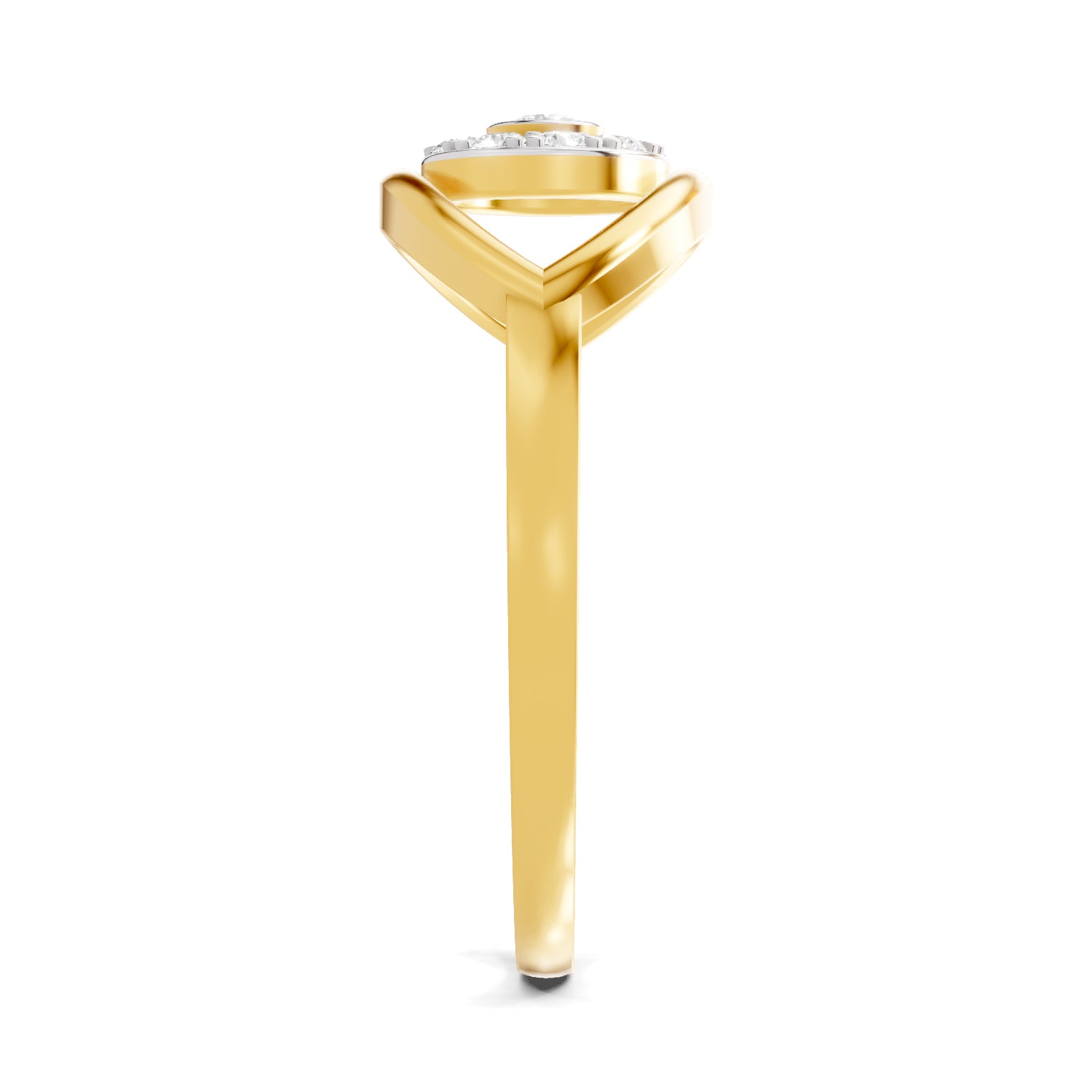 Lab Grown Diamond Ring 0.15 Carat IGI Certified Round Shape F-G VS Quality | 925 Sterling Silver Gold Plated Evil Eye Ring