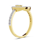 Lab Grown Diamond Ring 0.58 Carat IGI Certified Round Shape 925 Sterling Silver Gold Plated Halo Ring (Ring Size - 10)
