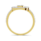 Lab Grown Diamond Ring 0.58 Carat IGI Certified Round Shape 925 Sterling Silver Gold Plated Halo Ring (Ring Size - 10)
