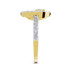 Lab Grown Diamond Ring 0.58 Carat IGI Certified Round Shape 925 Sterling Silver Gold Plated Halo Ring (Ring Size - 10)