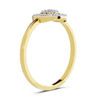 Lab Grown Diamond Ring 0.23 Carat IGI Certified Round Shape 925 Sterling Silver Gold Plated Halo Ring (Ring Size - 10)