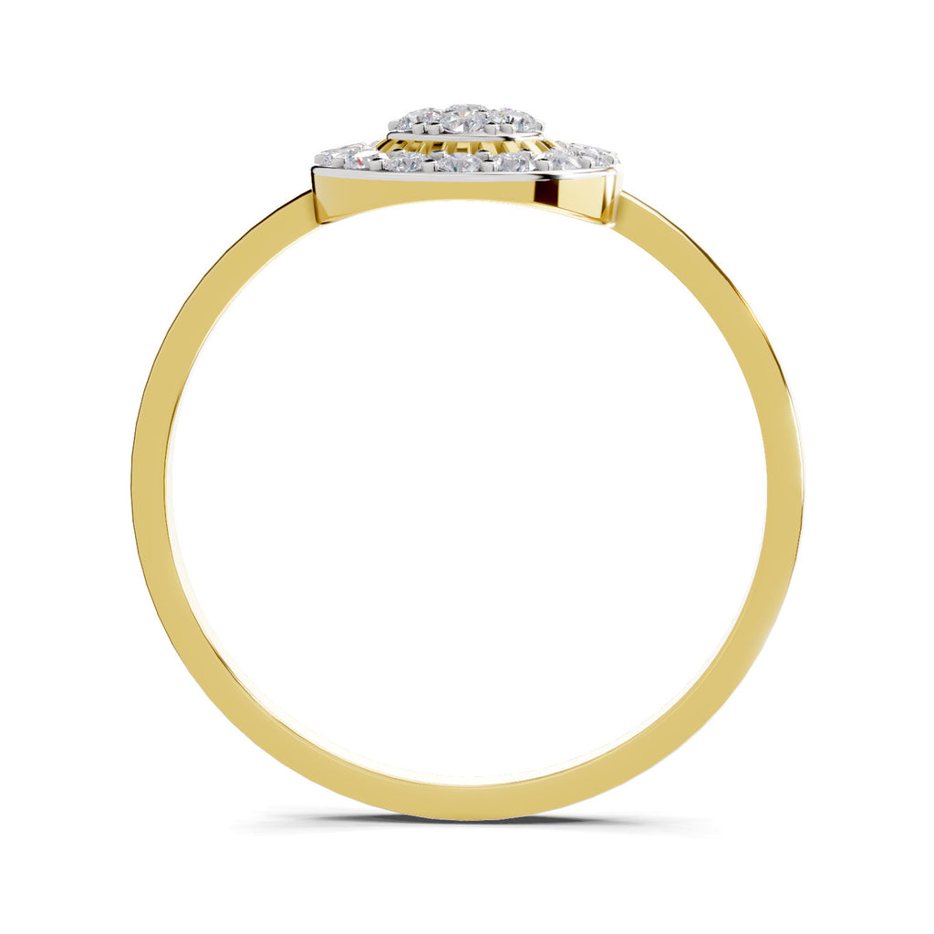 Lab Grown Diamond Ring 0.23 Carat IGI Certified Round Shape 925 Sterling Silver Gold Plated Halo Ring (Ring Size - 10)