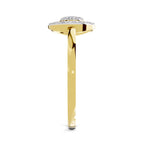 Lab Grown Diamond Ring 0.23 Carat IGI Certified Round Shape 925 Sterling Silver Gold Plated Halo Ring (Ring Size - 10)