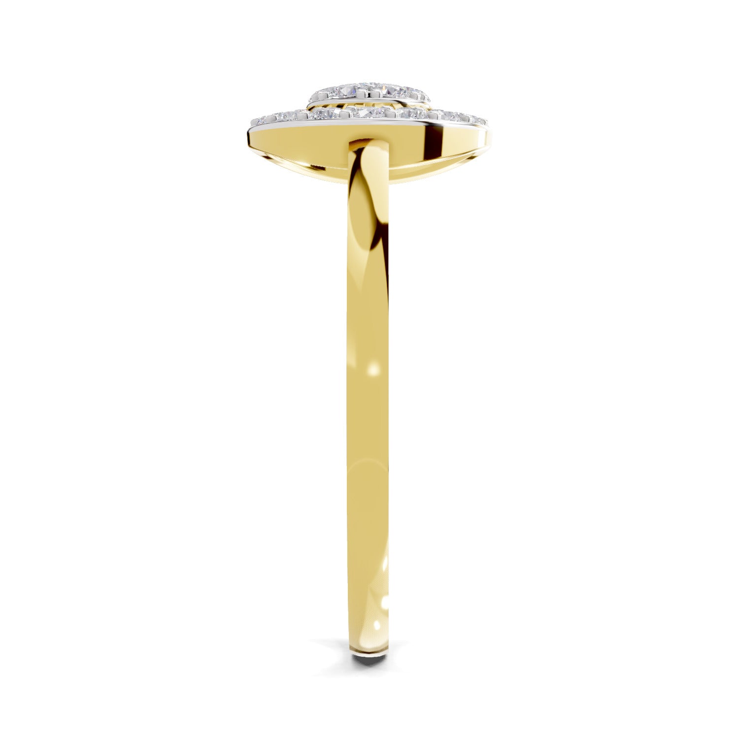 Lab Grown Diamond Ring 0.23 Carat IGI Certified Round Shape 925 Sterling Silver Gold Plated Halo Ring (Ring Size - 10)