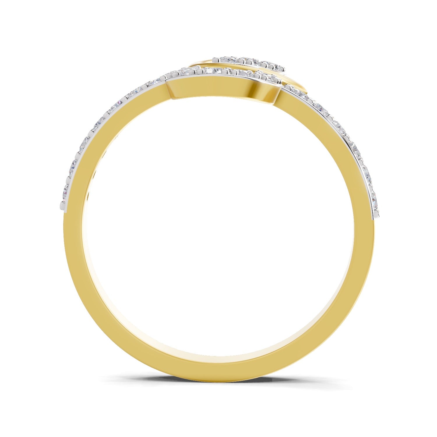 Lab Grown Diamond Ring 0.32 Carat IGI Certified Round Shape F-G VS Quality | 925 Sterling Silver Gold Plated Floral Ring