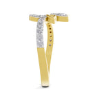 Lab Grown Diamond Ring 0.32 Carat IGI Certified Round Shape F-G VS Quality | 925 Sterling Silver Gold Plated Floral Ring