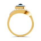 Lab Grown Diamond Ring 0.13 Carat IGI Certified Round Shape 925 Sterling Silver Gold Plated Evil Eye Ring