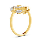 Lab Grown Diamond Ring 0.4 Carat IGI Certified Round Shape 925 Sterling Silver Gold Plated Evil Eye Ring