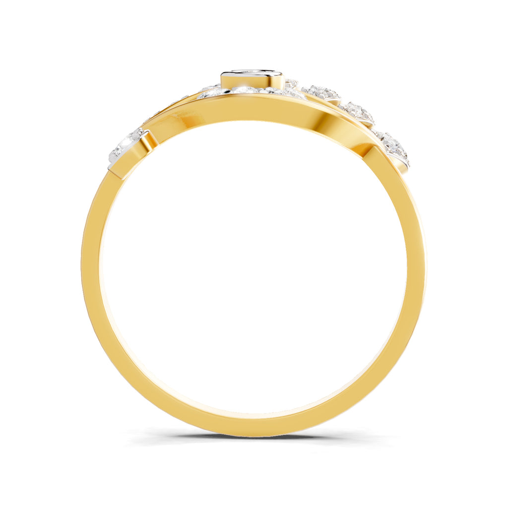 Lab Grown Diamond Ring 0.4 Carat IGI Certified Round Shape 925 Sterling Silver Gold Plated Evil Eye Ring